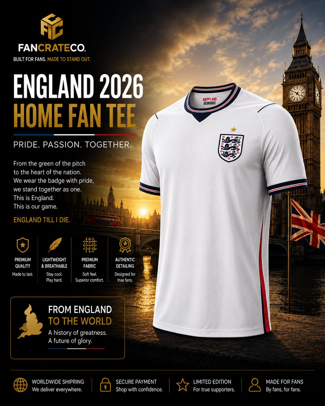 England Fan Tee