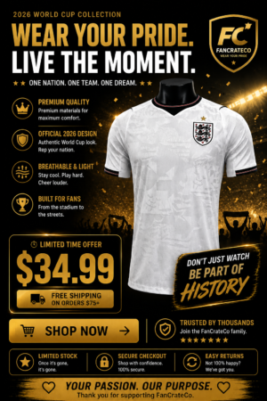 England Home Jersey 2026 – Fan Edition