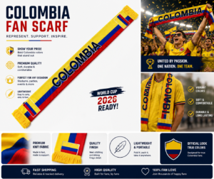 FC Colombia Match Day Fan Scarf – World Cup 2026 Ready